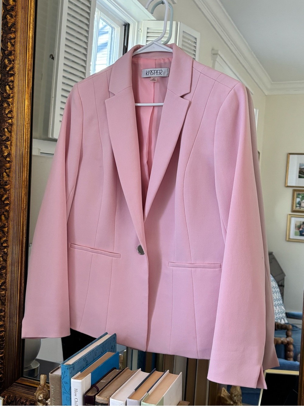Kasper Pastel Pink Single-Button Blazer